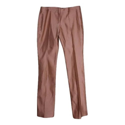Pre-owned Alexander Mcqueen Silk Trousers In Pink