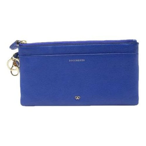Pre-owned Anya Hindmarch Leather Wallet In Blue