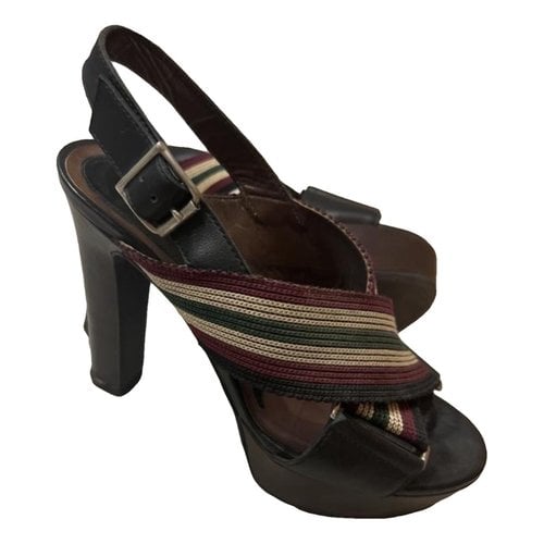 Pre-owned Marni Leather Sandal In Brown