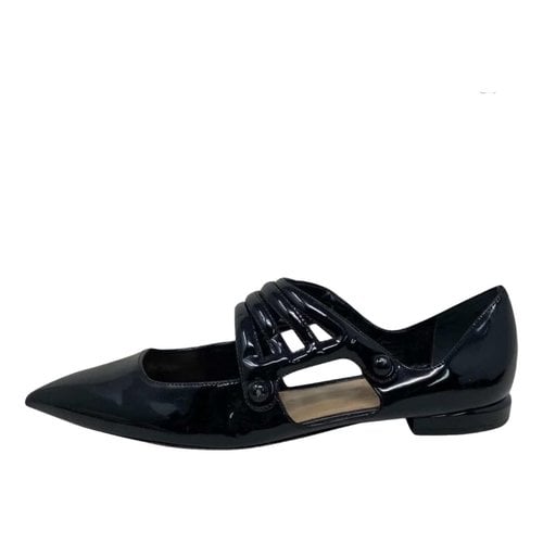 Pre-owned Emporio Armani Patent Leather Ballet Flats In Black
