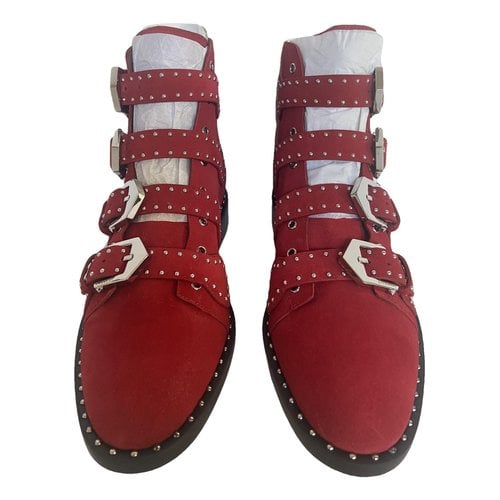 Pre-owned Givenchy Buckled Boots In Red
