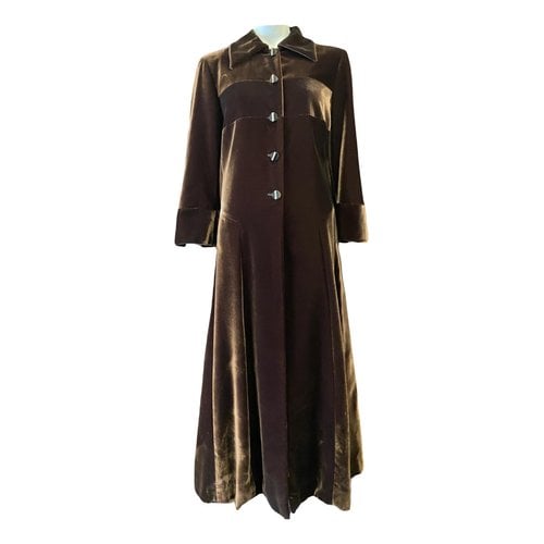 Pre-owned Alberta Ferretti Velvet Coat In Brown