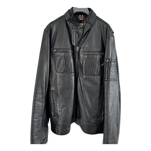 Pre-owned Timberland Leather Vest In Black