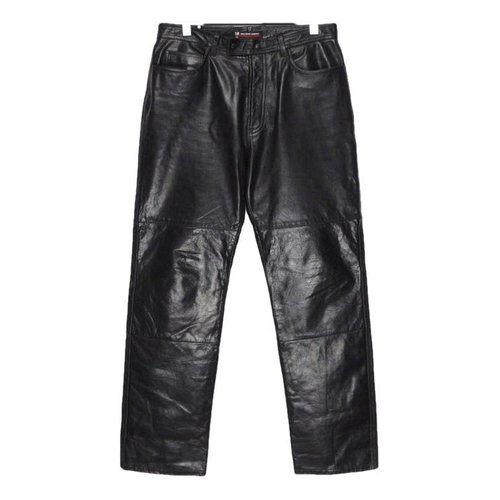 Pre-owned Polo Ralph Lauren Leather Trousers In Black