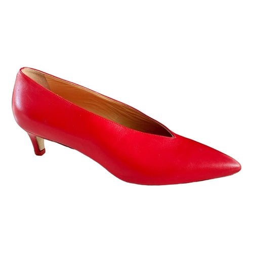 Pre-owned Aeyde Leather Heels In Red