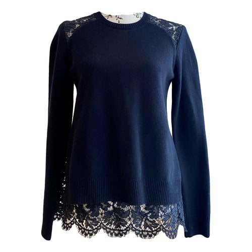 Pre-owned Valentino Wool Jumper In Navy