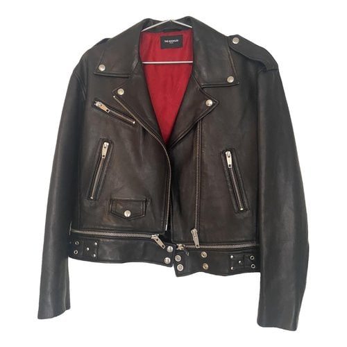 Pre-owned The Kooples Spring Summer 2020 Leather Jacket In Black