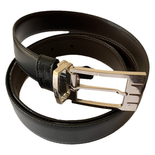 Pre-owned St Dupont Leather Belt In Black