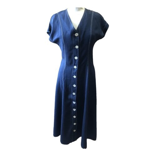 Pre-owned Laura Biagiotti Linen Mid-length Dress In Blue