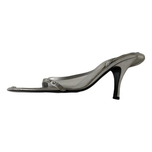 Pre-owned Celine Leather Heels In Silver