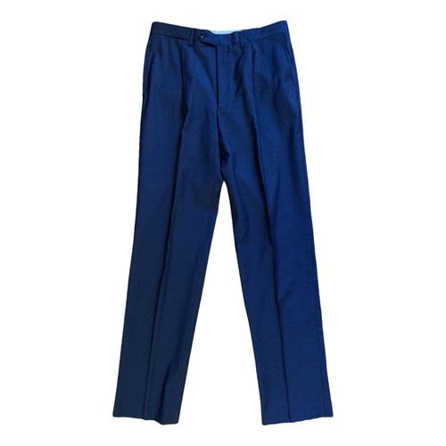 Pre-owned Canali Wool Trousers In Blue