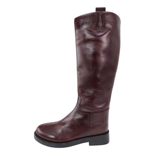 Pre-owned Jeffrey Campbell Leather Riding Boots In Brown
