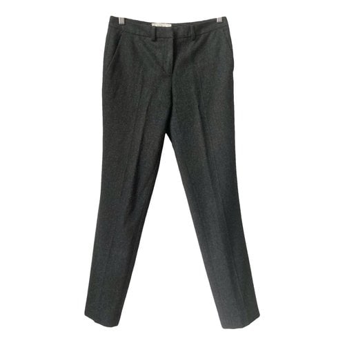 Pre-owned Ba&sh Wool Straight Pants In Anthracite