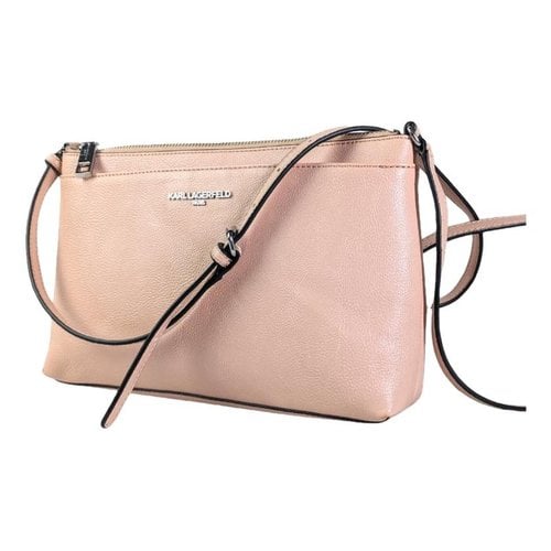 Pre-owned Karl Lagerfeld Leather Crossbody Bag In Pink