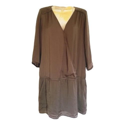 Pre-owned Ikks Mid-length Dress In Brown
