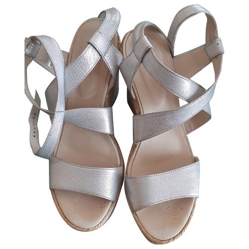 Pre-owned Hogan Leather Sandal In Silver