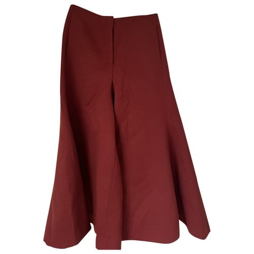 Pre-owned Celine Wool Trousers In Red
