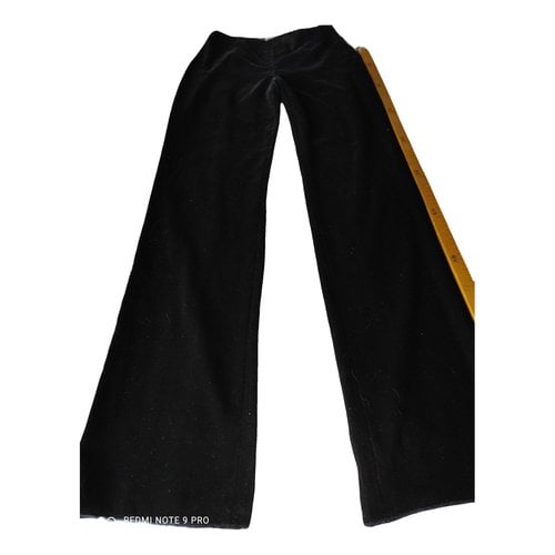 Pre-owned Emporio Armani Velvet Straight Pants In Black