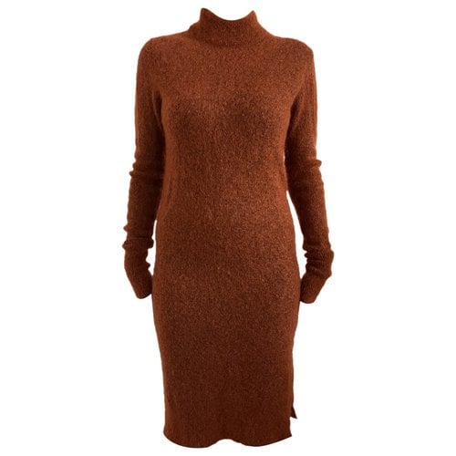 Pre-owned Second Female Wool Mid-length Dress In Brown