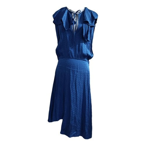 Pre-owned Zadig & Voltaire Silk Mid-length Dress In Blue