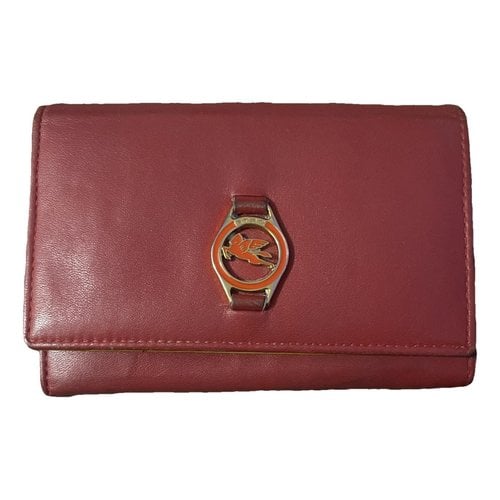 Pre-owned Etro Leather Clutch In Red