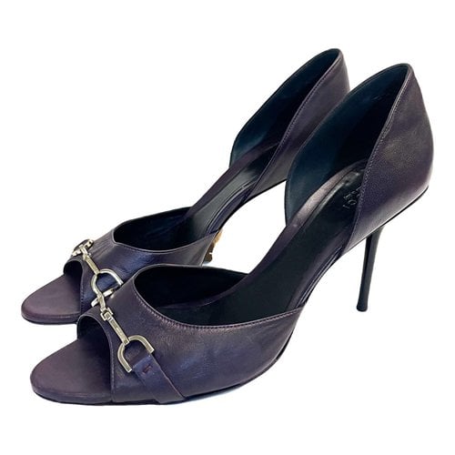 Pre-owned Gucci Leather Heels In Purple