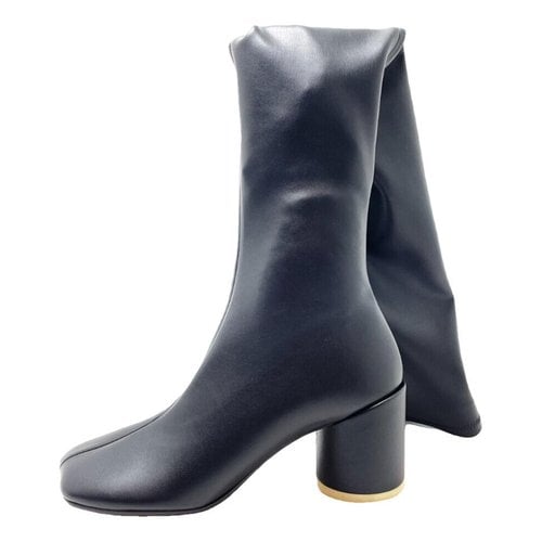 Pre-owned Maison Margiela Leather Boots In Black