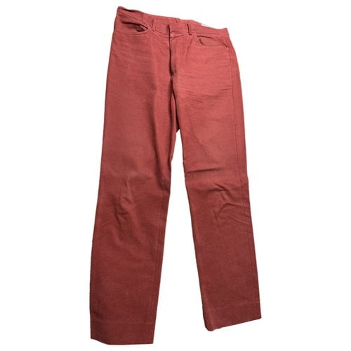 Pre-owned Calvin Klein Trousers In Burgundy