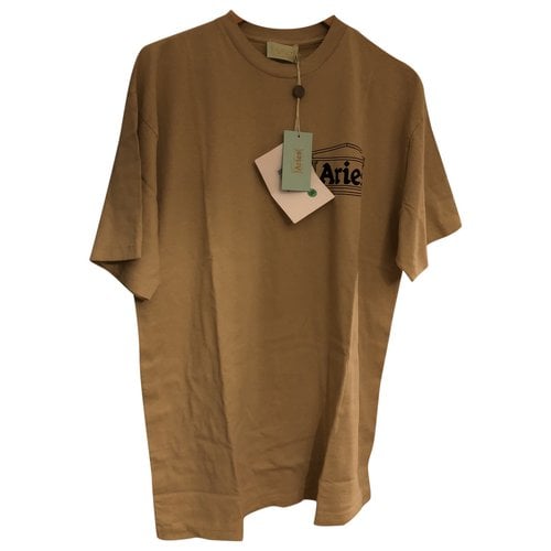 Pre-owned Aries T-shirt In Camel