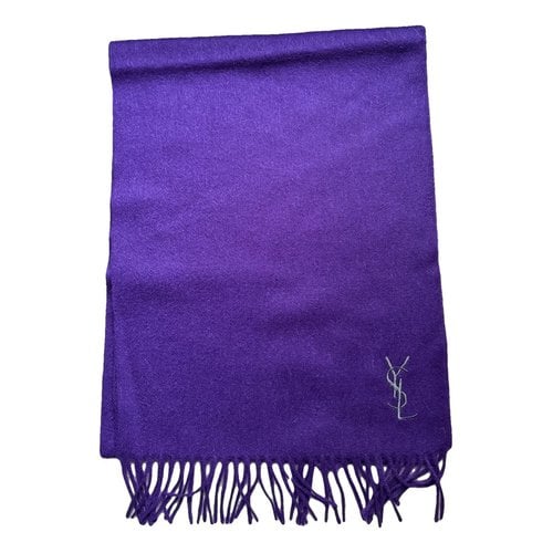 Pre-owned Saint Laurent Wool Scarf In Purple