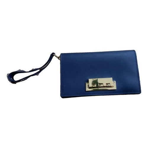 Pre-owned Zac Posen Leather Clutch Bag In Blue