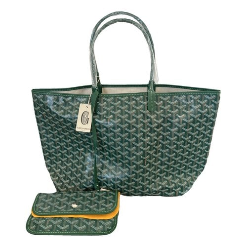 Pre-owned Goyard Saint-louis Leather Tote In Green