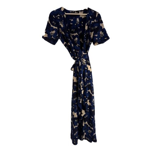 Pre-owned The Kooples Silk Maxi Dress In Blue