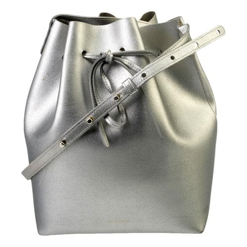 Pre-owned Mansur Gavriel Bucket Leather Bag In Silver