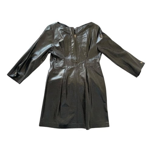 Pre-owned Isabel Marant Leather Mini Dress In Black