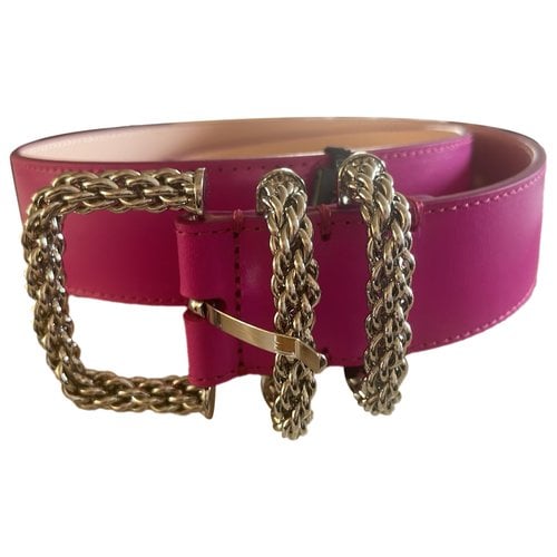 Pre-owned By Far Leather Belt In Pink