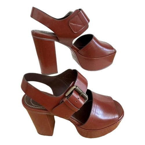 Pre-owned See By Chloé Leather Heels In Burgundy
