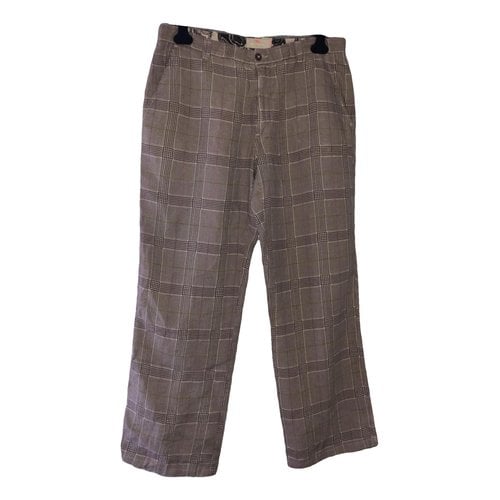 Pre-owned Etro Linen Trousers In Multicolour