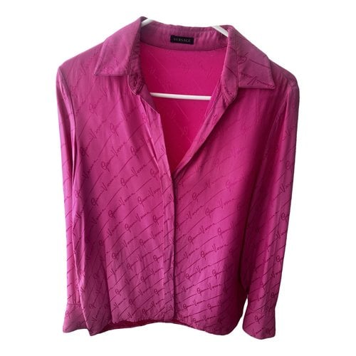 Pre-owned Versace Silk Blouse In Pink