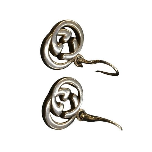 Pre-owned Gucci Gg Running Silver Earrings