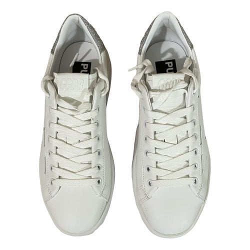 Pre-owned Golden Goose Pure Star Leather Trainers In White