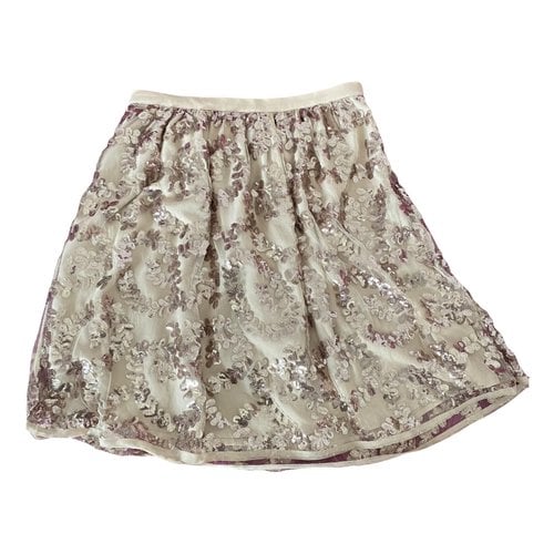 Pre-owned Liviana Conti Glitter Skirt In Gold