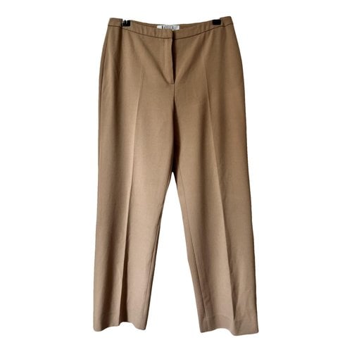 Pre-owned Marella Wool Straight Pants In Camel
