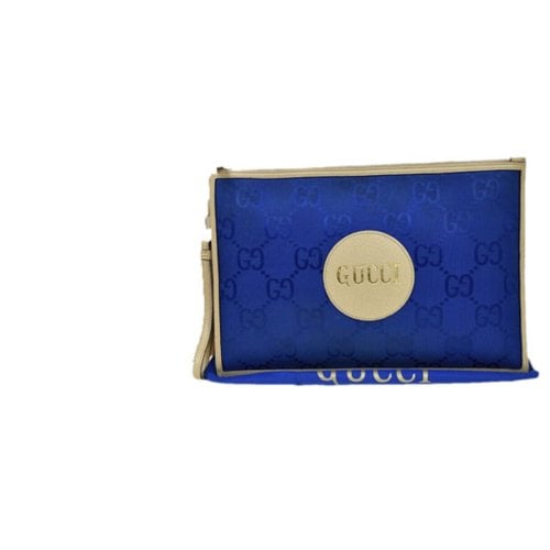 Pre-owned Gucci Leather Clutch Bag In Blue