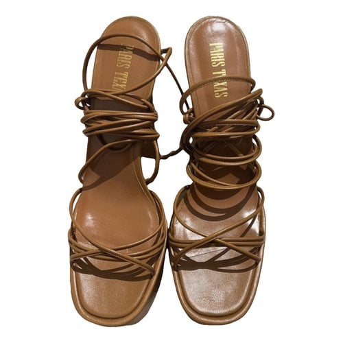 Pre-owned Paris Texas Leather Sandal In Brown