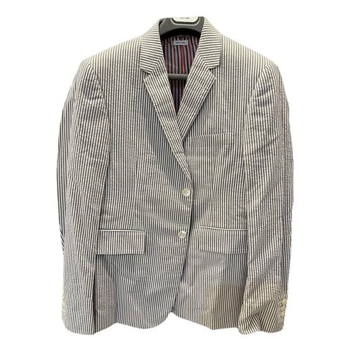 Pre-owned Thom Browne Coat In White