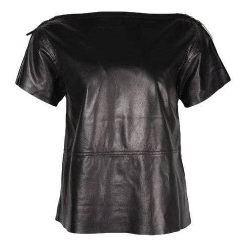 Pre-owned Louis Vuitton Leather Top In Black