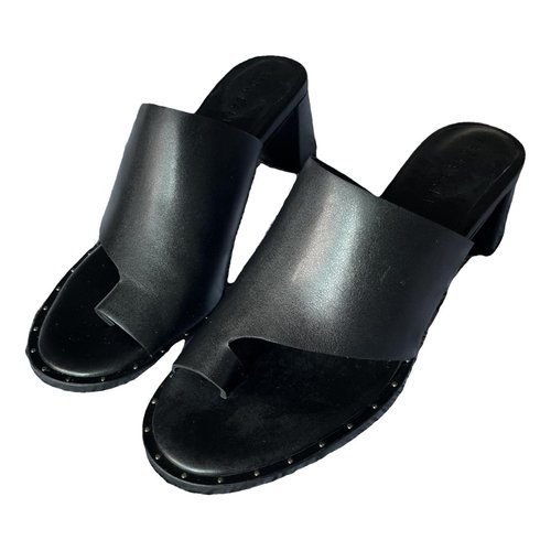 Pre-owned Freda Salvador Leather Mules & Clogs In Black