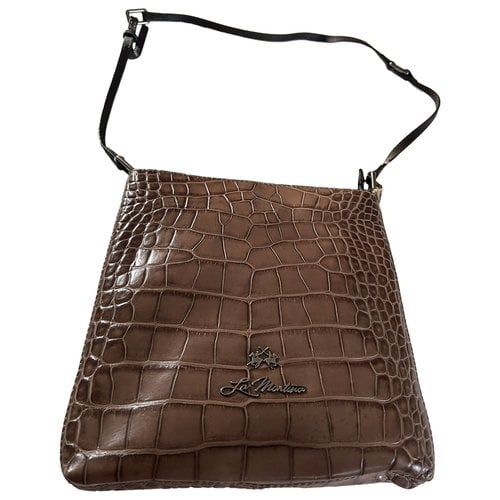 Pre-owned La Martina Leather Crossbody Bag In Brown
