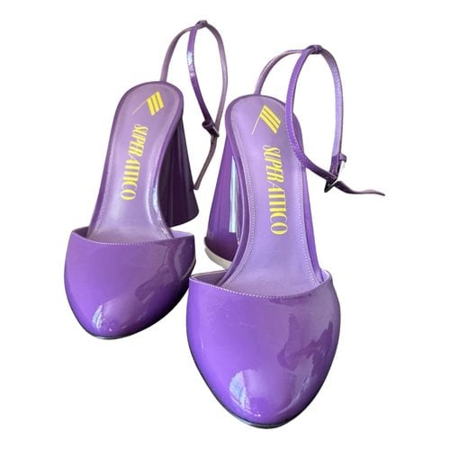 Pre-owned Attico Leather Heels In Purple